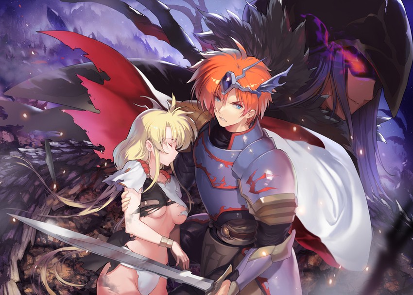 riana, elwin, and bozel (langrisser and 1 more) drawn by ritsuki