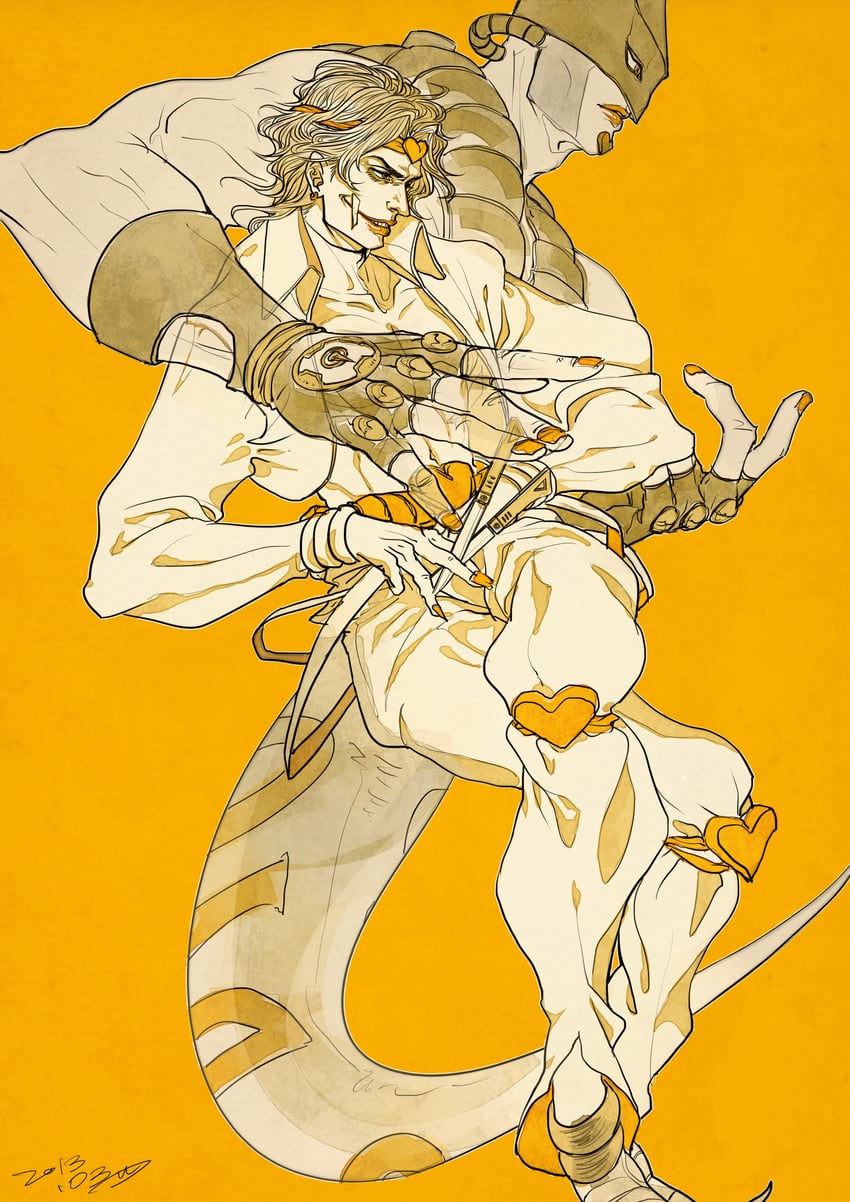 dio brando and the world (jojo no kimyou na bouken and 1 more) drawn by tsukimo_akira
