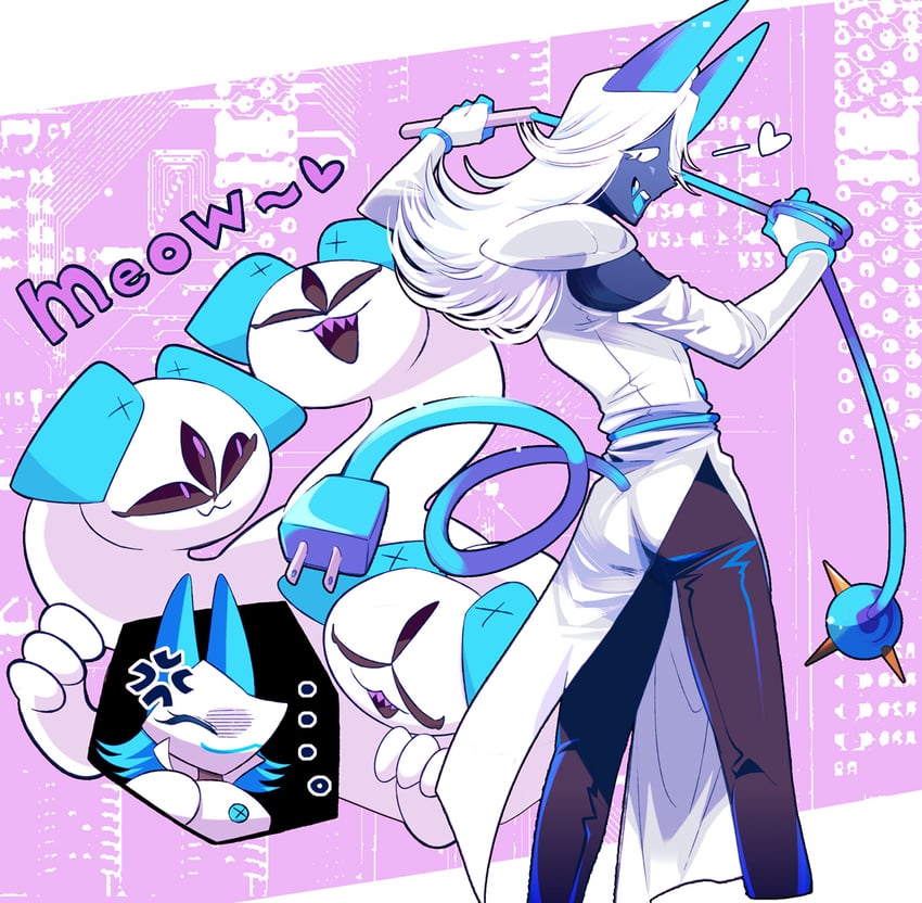 rouxls kaard, tasque manager, tasque, and clover (deltarune) drawn by taharu_(papiyas)