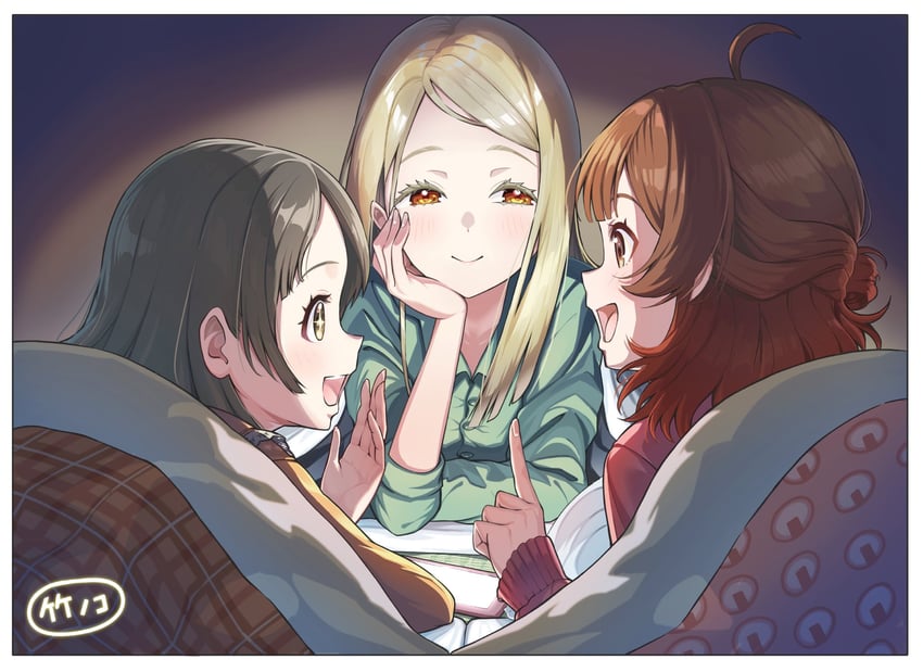 shinosawa hiro, hanami ume, and kuramoto china (idolmaster and 1 more) drawn by takenoko_(ikenouenoochiba)