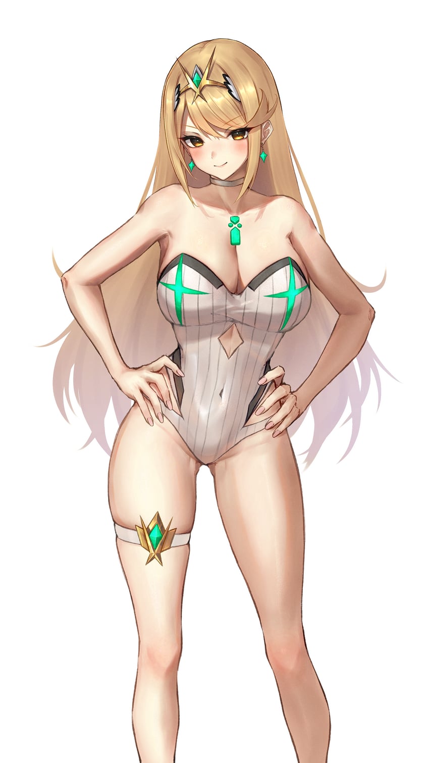 mythra (xenoblade chronicles and 1 more) drawn by hakusai_(hksicabb)