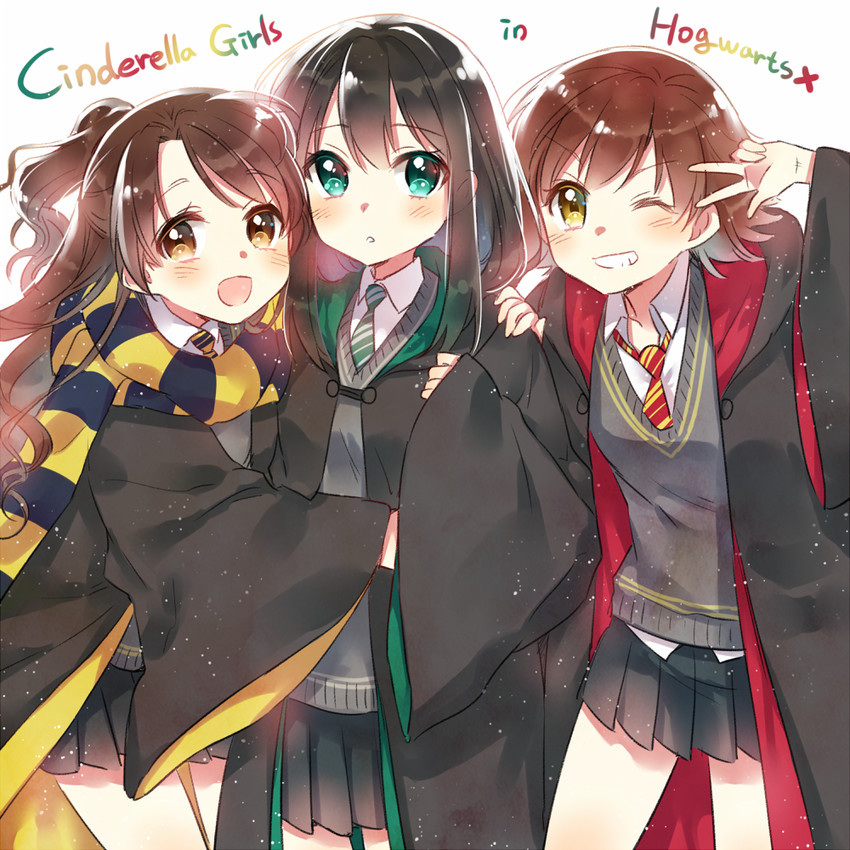 shibuya rin, shimamura uzuki, and honda mio (idolmaster and 3 more) drawn by manle