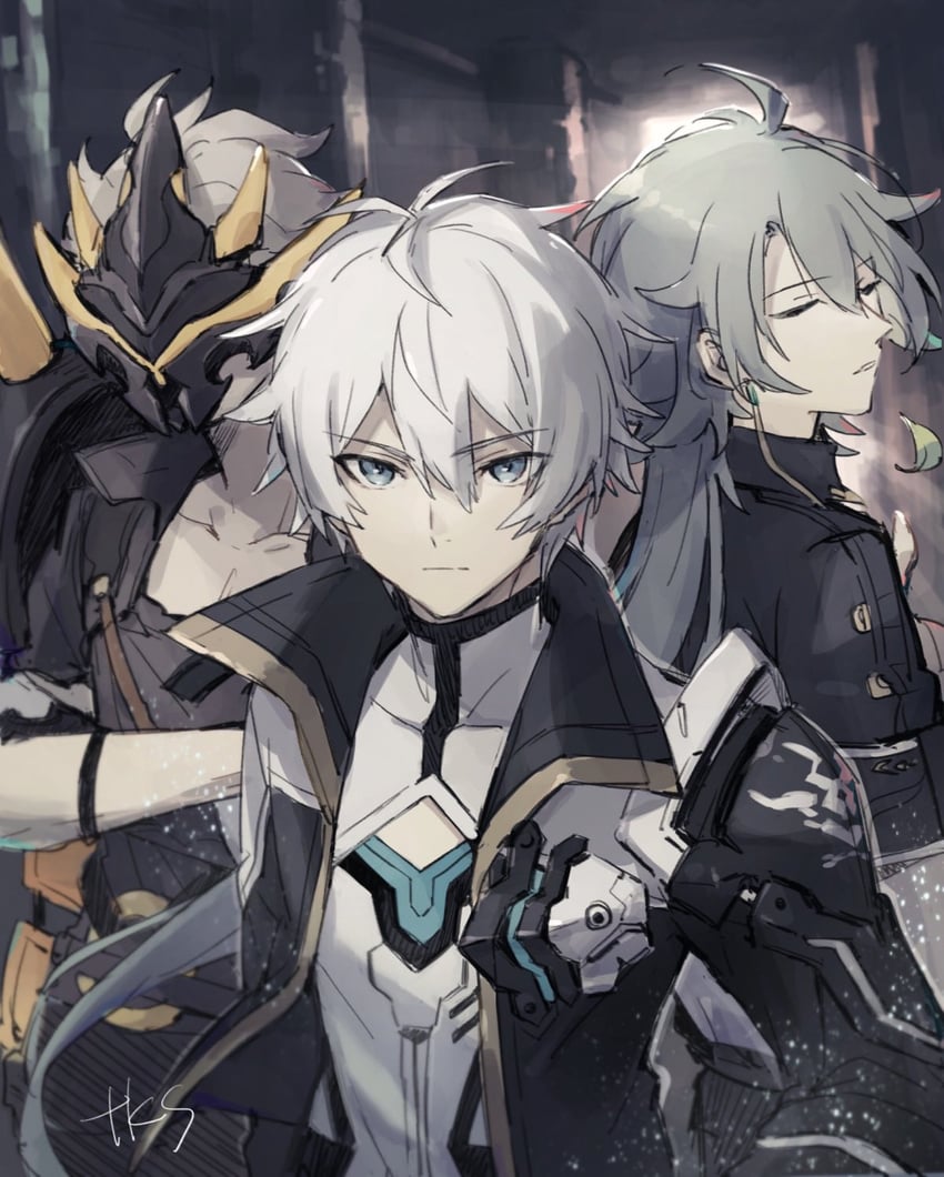 kevin kaslana, su, and kalpas (honkai and 1 more) drawn by takase_(takase1214)