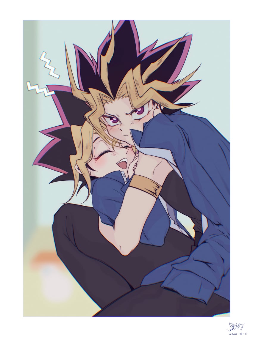 muto yugi and yami yugi (yu-gi-oh! and 1 more) drawn by holyspade