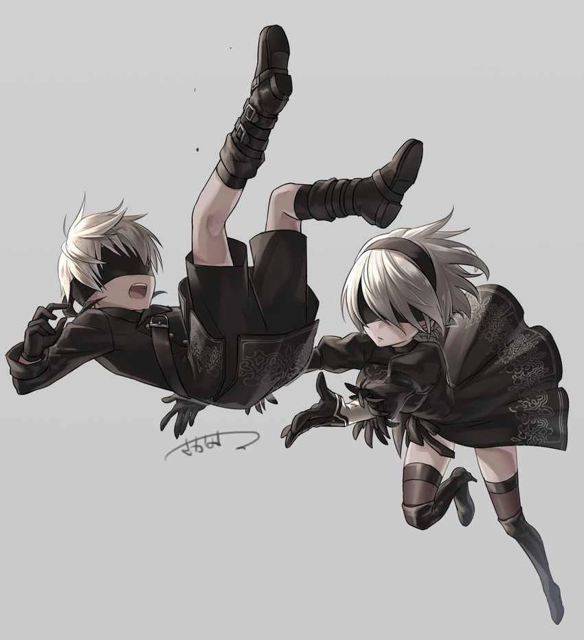 2b and 9s (nier and 1 more) drawn by sacanahen