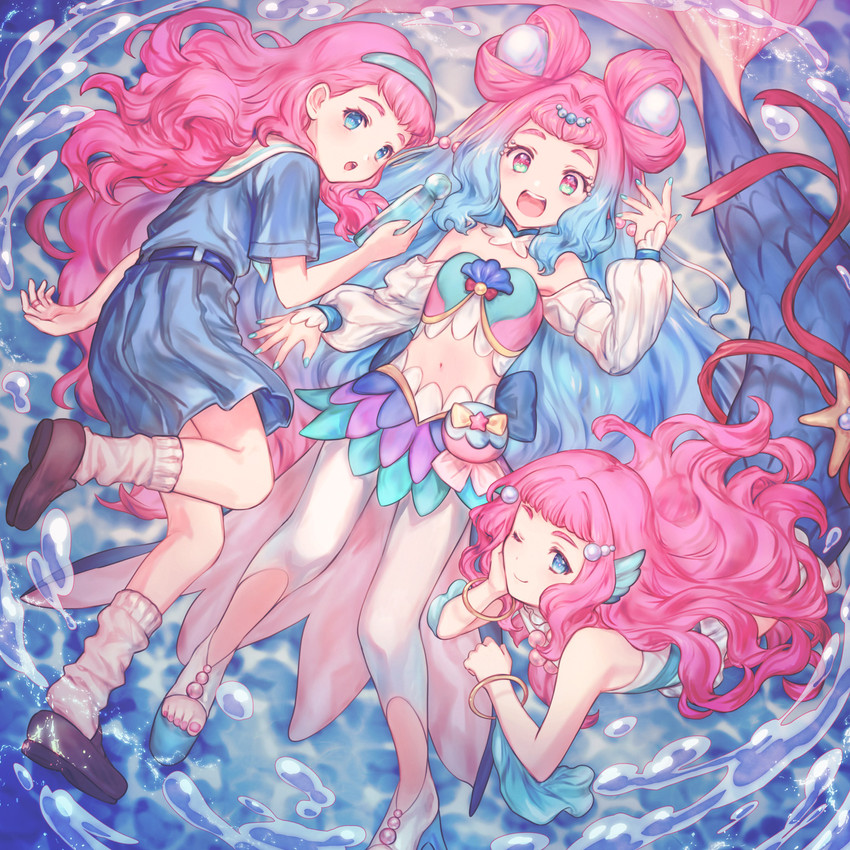 laura la mer and cure la mer (precure and 1 more) drawn by tukune