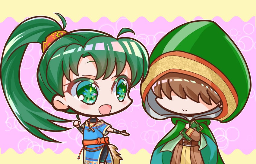 lyn and mark (fire emblem and 2 more) drawn by griffonmask11