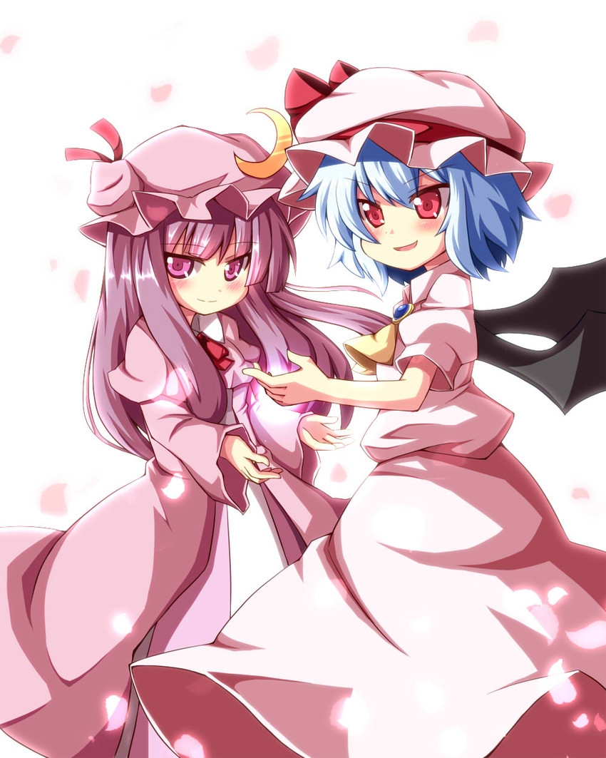 remilia scarlet and patchouli knowledge (touhou) drawn by ominaeshi_(takenoko)
