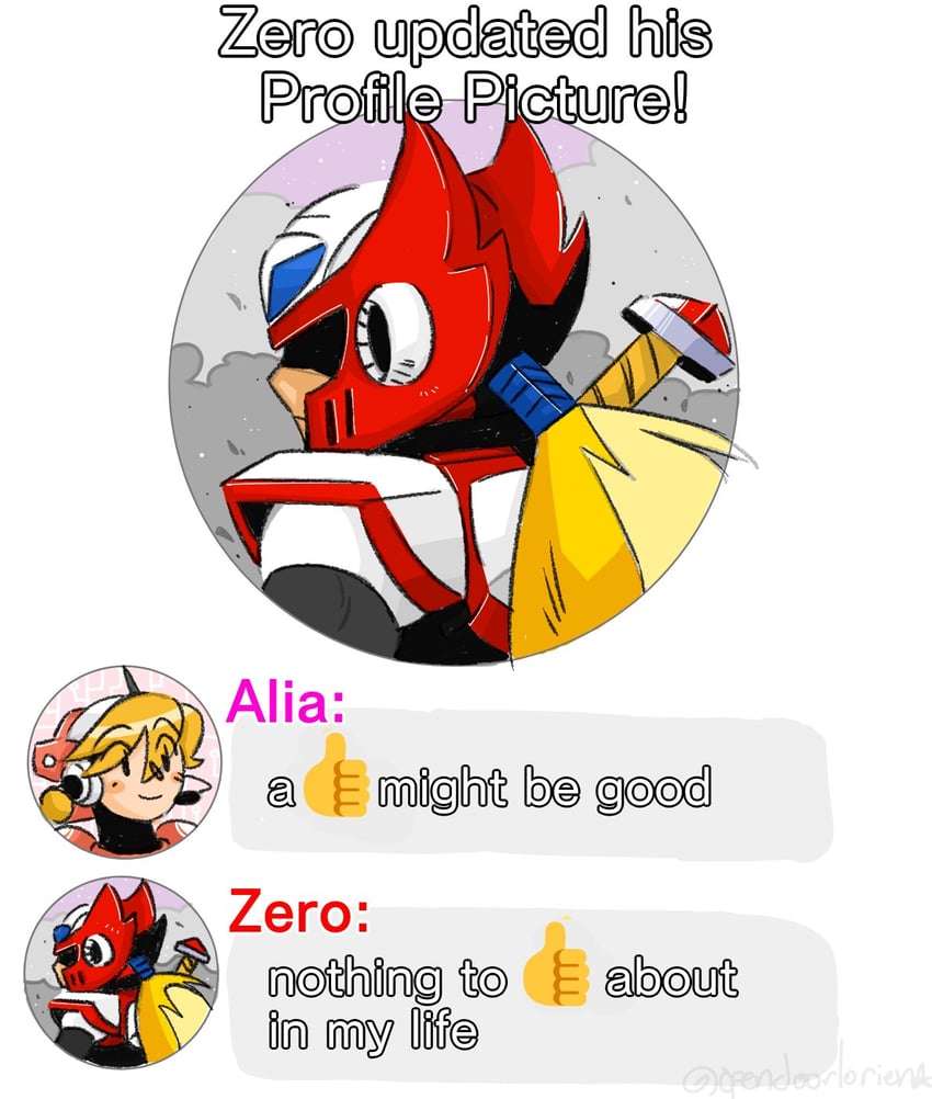 zero and alia (mega man and 2 more) drawn by opendoorlorien