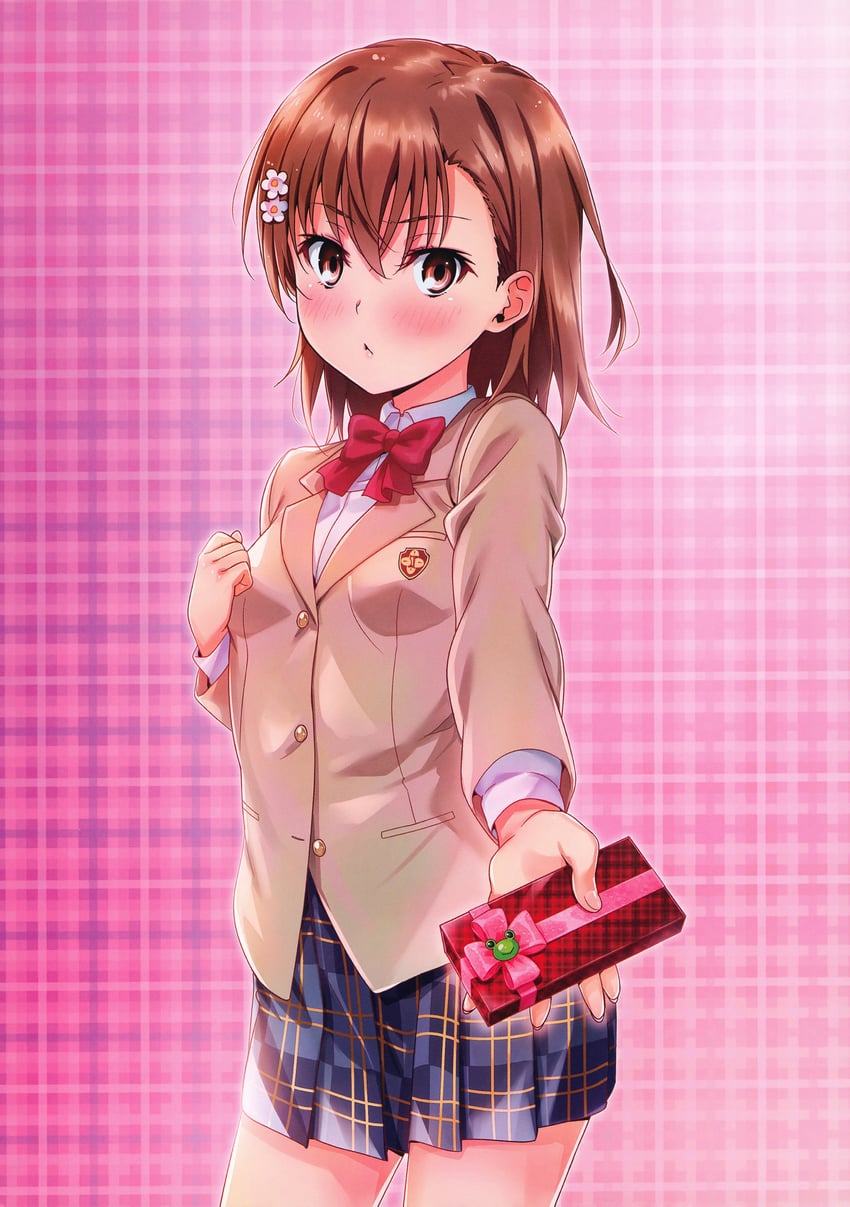 misaka mikoto and gekota (toaru majutsu no index and 1 more) drawn by isshi_pyuma