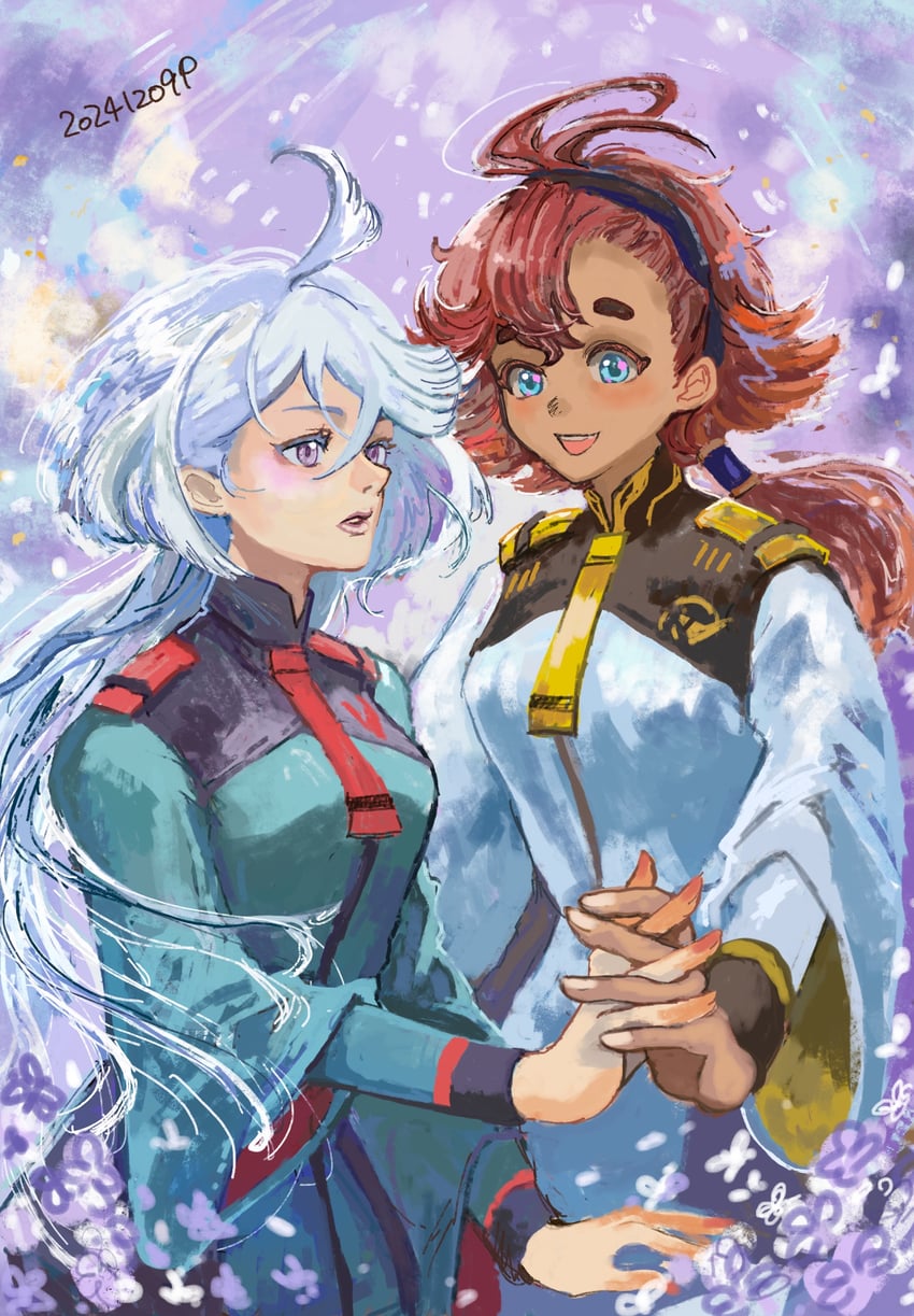 suletta mercury and miorine rembran (gundam and 1 more) drawn by okrdisk2000