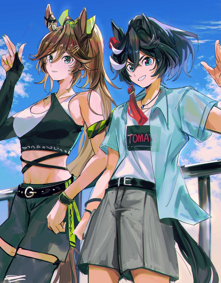 mr. c.b. and katsuragi ace (umamusume) drawn by bojue_(hakus_1128)
