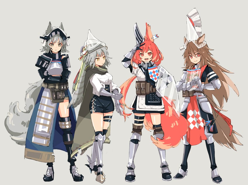 flametail, fartooth, ashlock, and wild mane (arknights) drawn by harami_(hara_333)