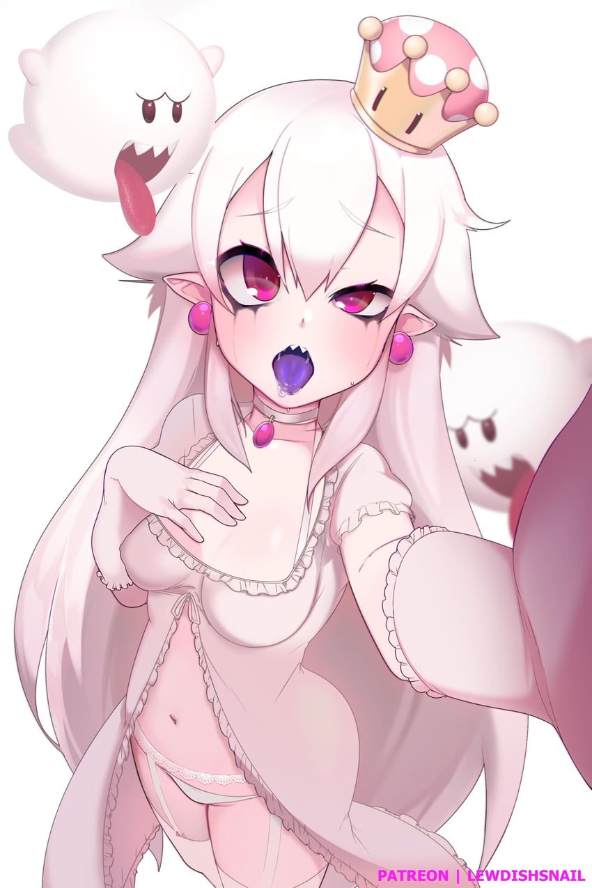 princess king boo and boo (mario and 2 more) drawn by lewdishsnail
