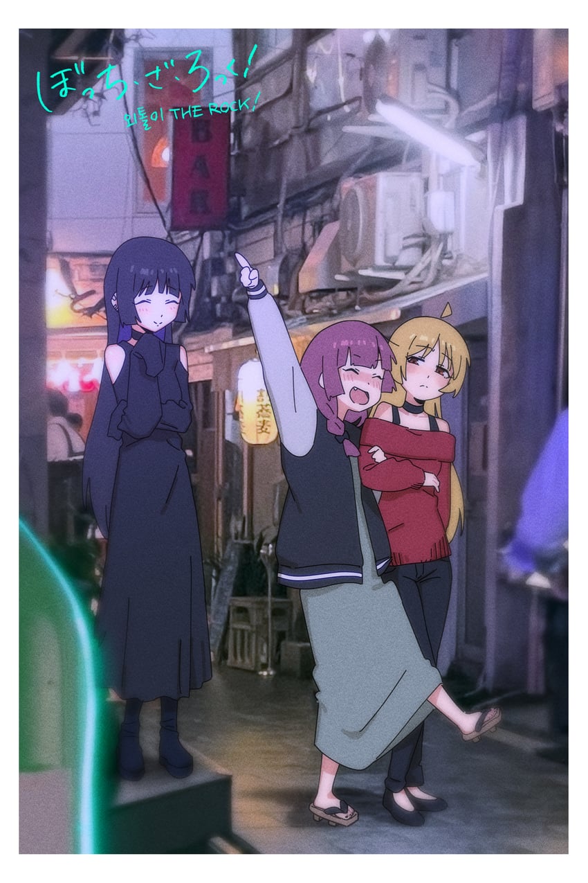 hiroi kikuri, ijichi seika, and pa-san (bocchi the rock!) drawn by poliwiloq