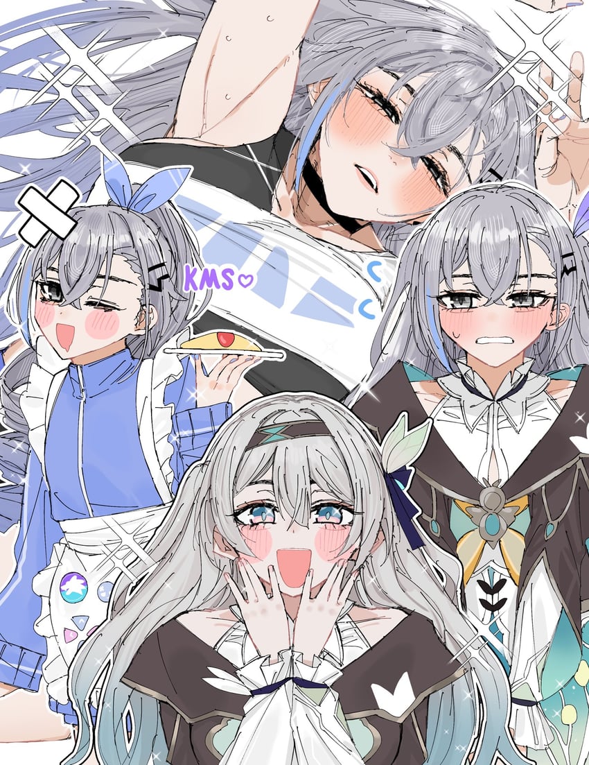 firefly and silver wolf (honkai and 1 more) drawn by carrot_011