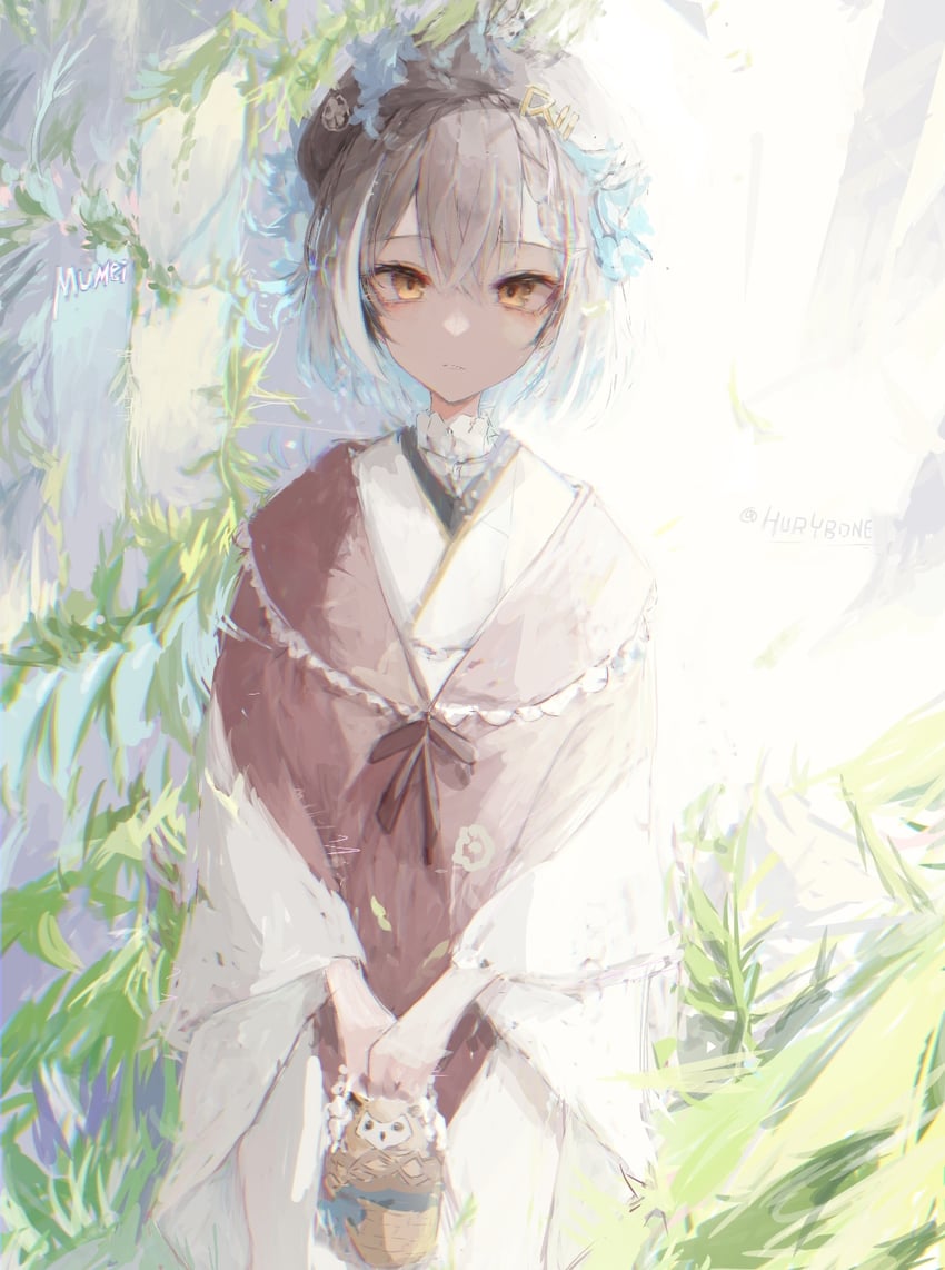 nanashi mumei (hololive and 1 more) drawn by hurybone