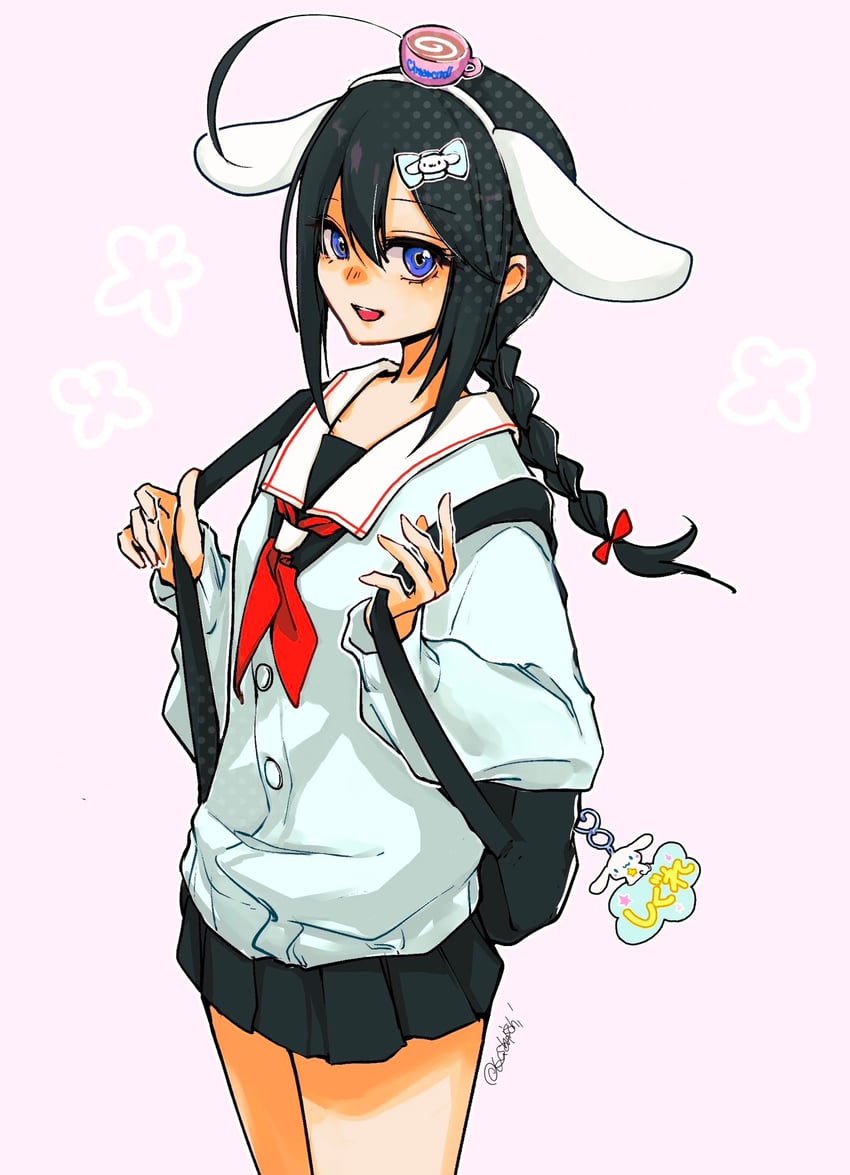shigure and cinnamoroll (kantai collection and 2 more) drawn by kusomisoni