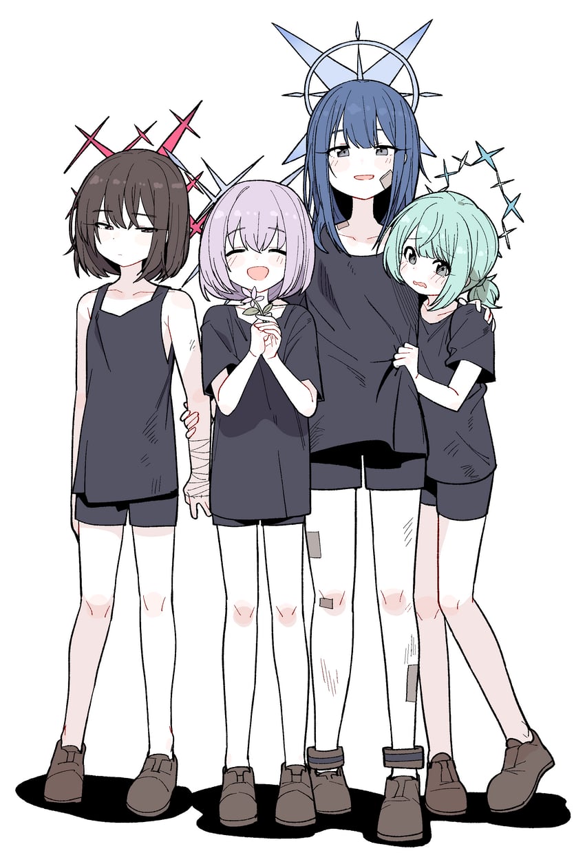 saori, atsuko, hiyori, and misaki (blue archive) drawn by wujurana