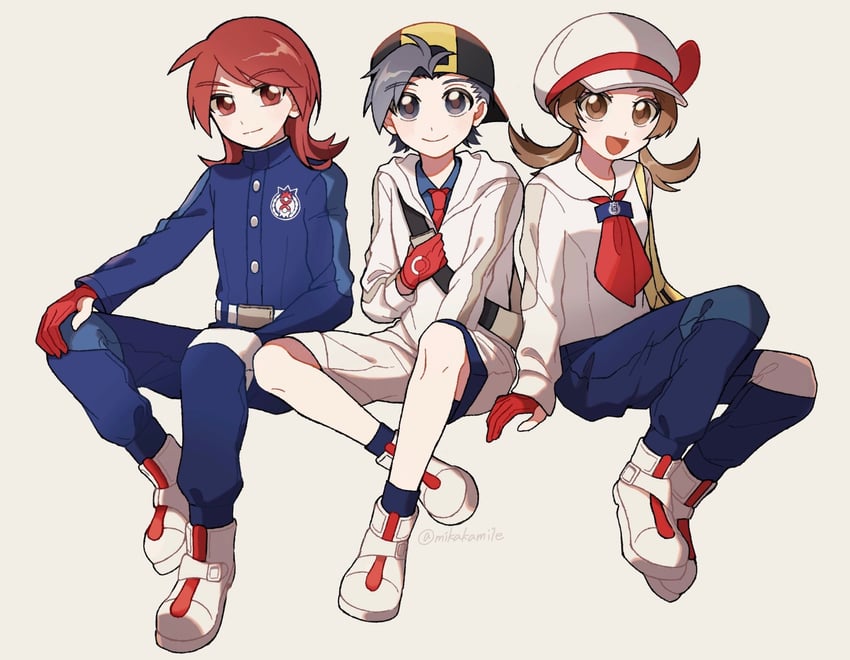 ethan, lyra, and silver (pokemon and 2 more) drawn by mikakami1e