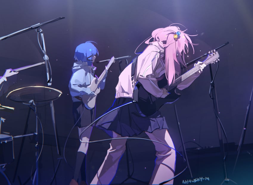 gotoh hitori and yamada ryo (bocchi the rock!) drawn by nyansky