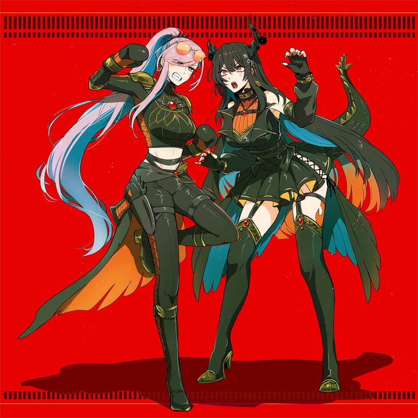 nerissa ravencroft and pavolia reine (hololive and 3 more) drawn by kuroha_ai