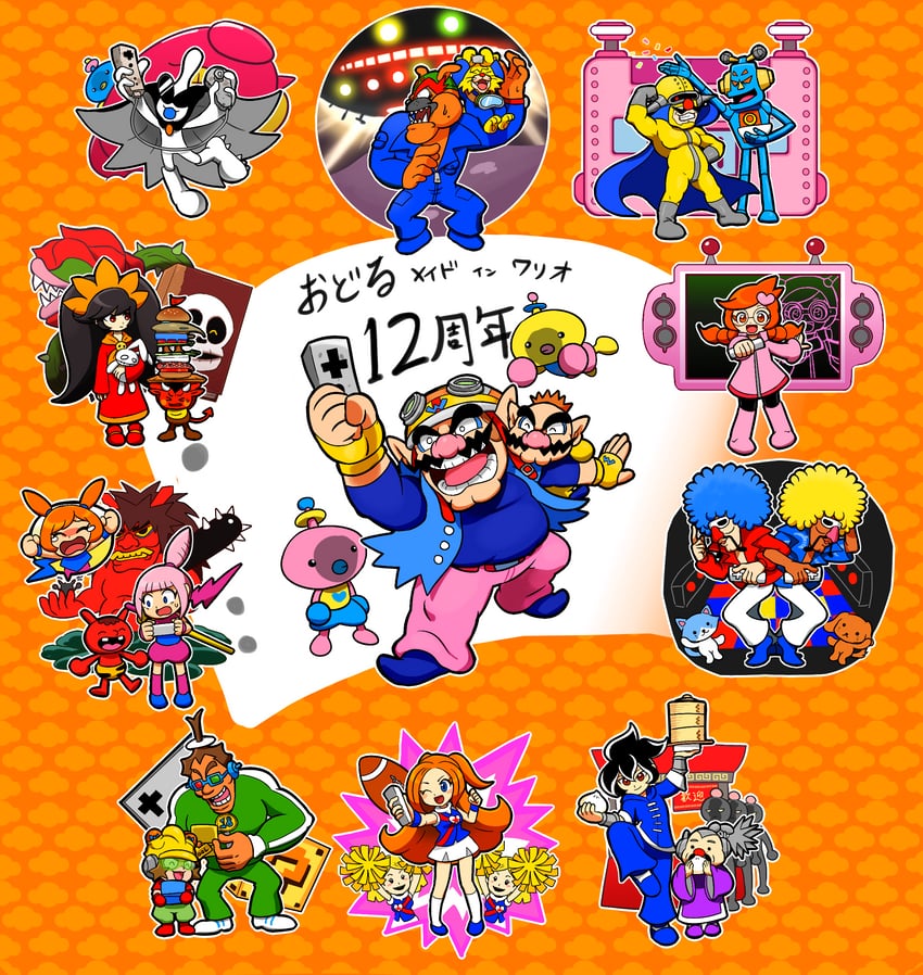 ashley, wario, mona, red, penny crygor, and 13 more (warioware and 1 more) drawn by hoshi_(star-name2000)