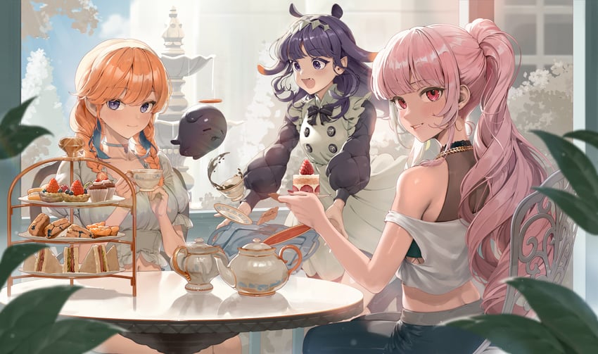 mori calliope, ninomae ina'nis, takanashi kiara, and takodachi (hololive and 1 more) drawn by gum_shrew
