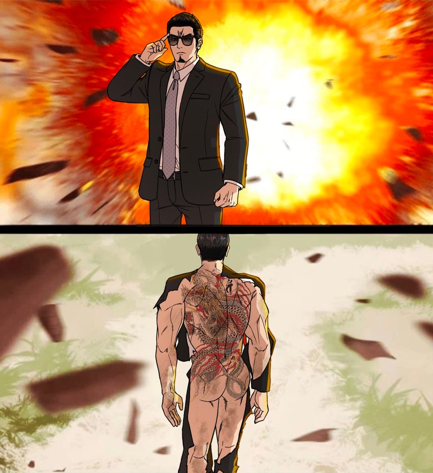 kiryu kazuma (ryuu ga gotoku and 1 more) drawn by cdtxufre