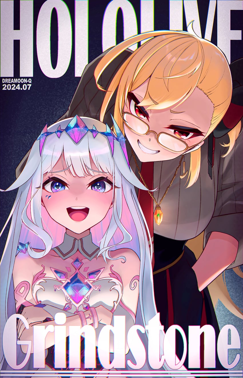 koseki bijou and kaela kovalskia (hololive and 2 more) drawn by dreamoon-q
