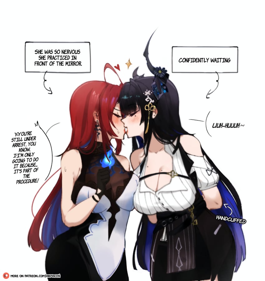 nerissa ravencroft and elizabeth rose bloodflame (hololive and 1 more) drawn by anyacchi