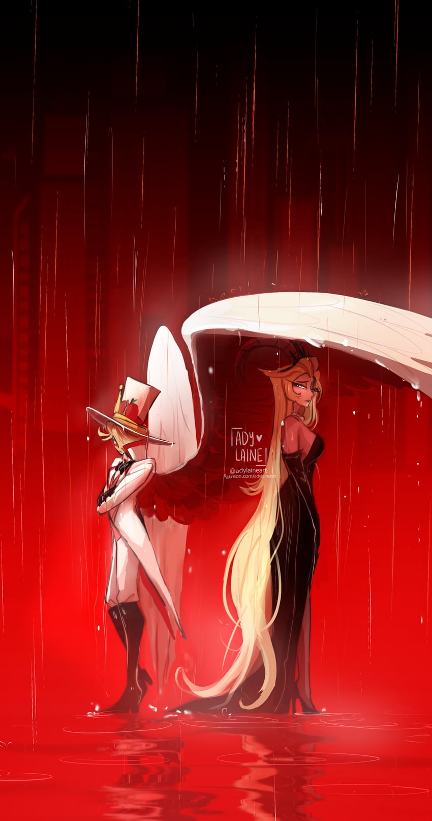 lucifer morningstar and lilith (hazbin hotel) drawn by adylaineart