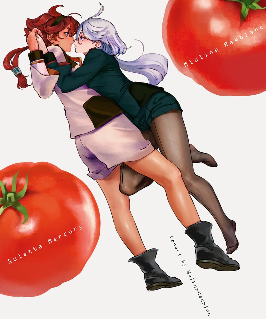 suletta mercury and miorine rembran (gundam and 1 more) drawn by walkermachine