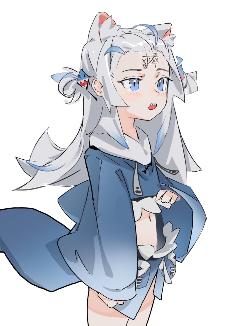 gawr gura (hololive and 1 more) drawn by chunkyeggy