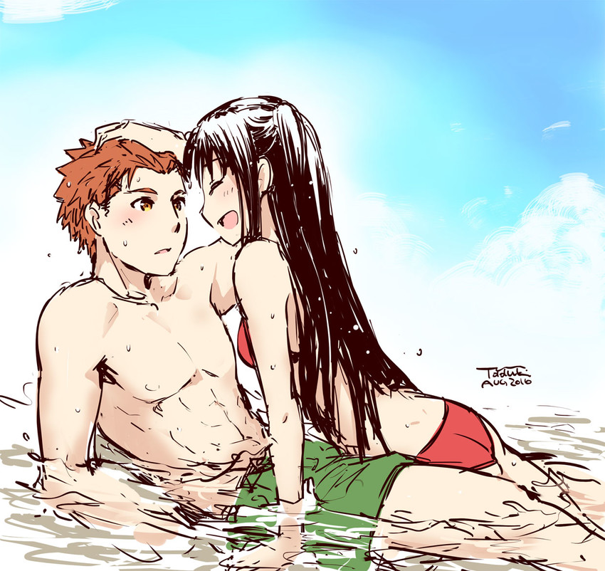 tohsaka rin and emiya shirou (fate and 1 more) drawn by iida_toyoyuki