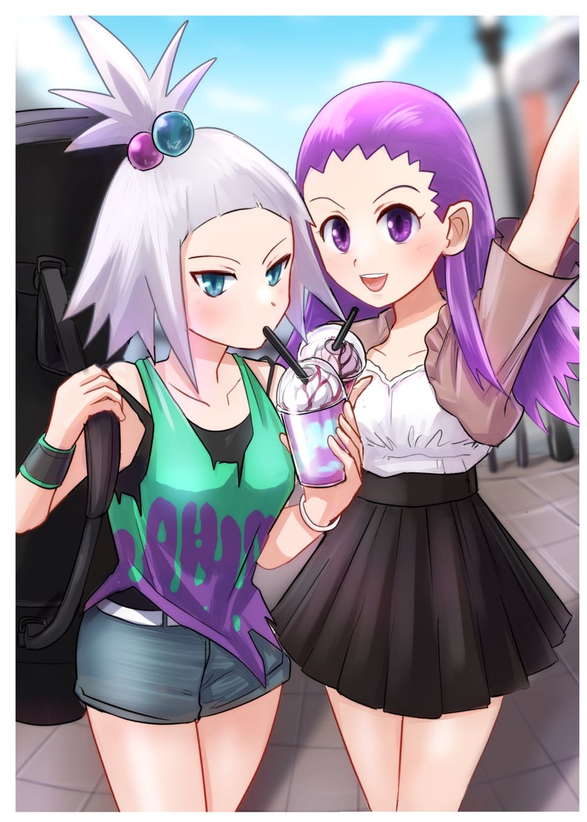 roxie and janine (pokemon and 2 more) drawn by makita_(mugitya3776)