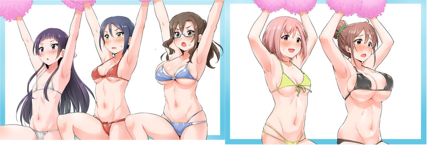 koharu yoshino, shinomiya shiori, oribe ririko, kouzuki sanae, and midorikawa maki (amagi brilliant park and 1 more) drawn by zanzi