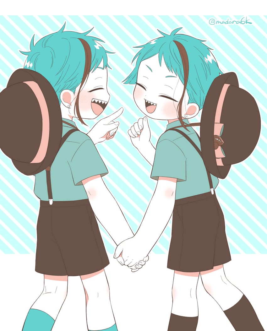 floyd leech and jade leech (twisted wonderland) drawn by madara6k