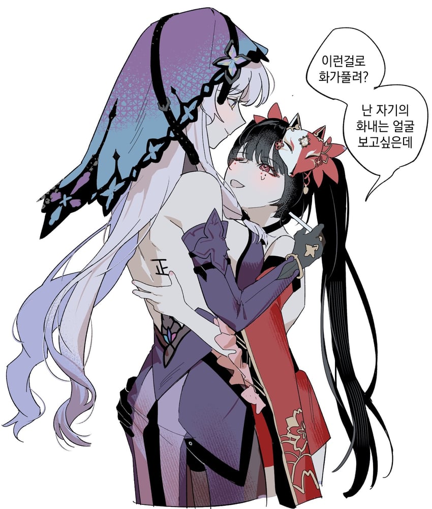 sparkle and black swan (honkai and 1 more) drawn by d0600059994959