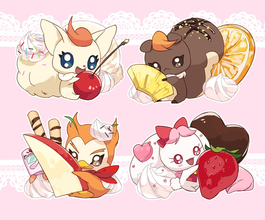 milk, coco, nuts, syrup, and merupo (precure and 2 more) drawn by buntatta