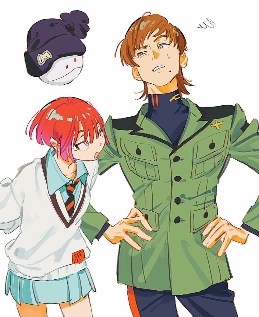 amate yuzuriha, haro, and xavier olivette (gundam and 1 more) drawn by tkrkve43