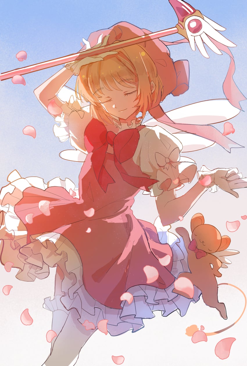 kinomoto sakura and kero (cardcaptor sakura) drawn by chloe-lawliet