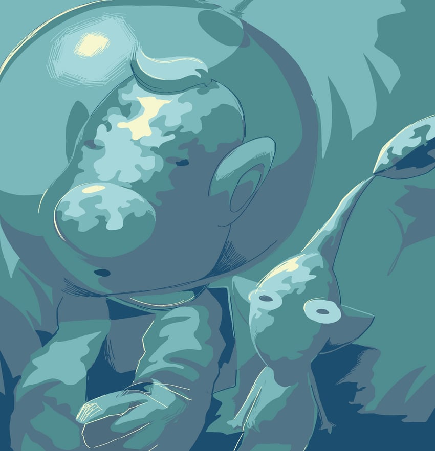 yellow pikmin and louie (pikmin) drawn by iat-418