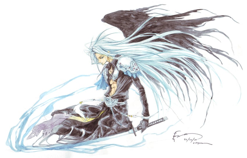 sephiroth (final fantasy and 2 more) drawn by dominic_ian_cabatit