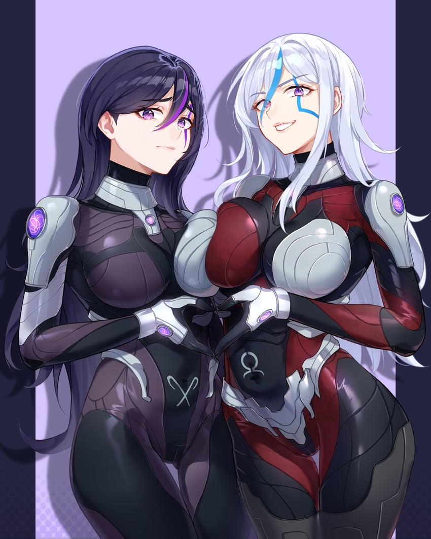 v'ehxness and eva (the hundred line -last defense academy-) drawn by kaer_sasi_dianxia