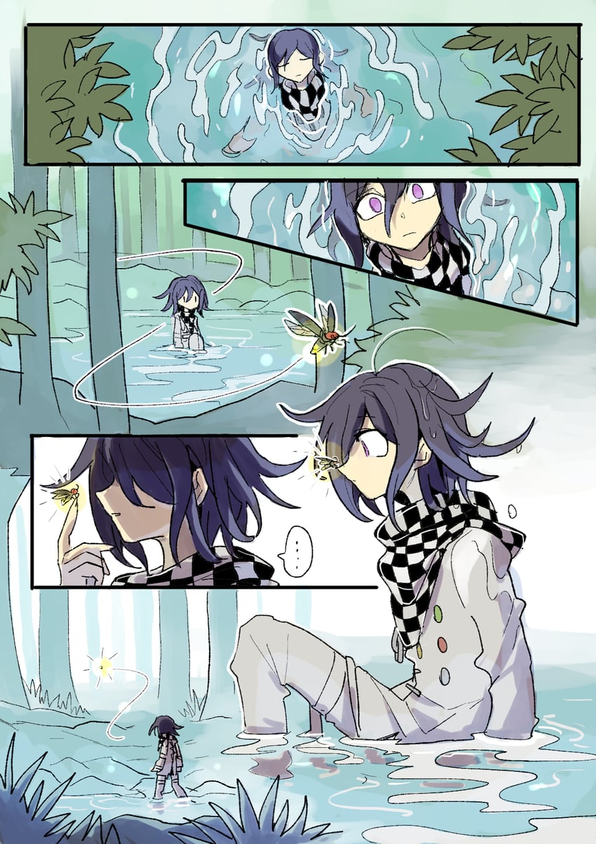 oma kokichi (danganronpa and 1 more) drawn by kumakoro_(tetsupag)