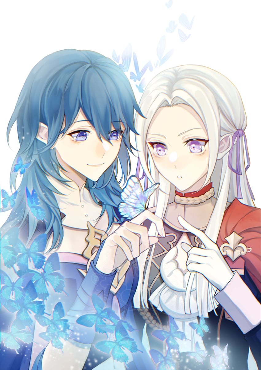 female byleth and edelgard von hresvelg (fire emblem and 1 more) drawn by moyibzs