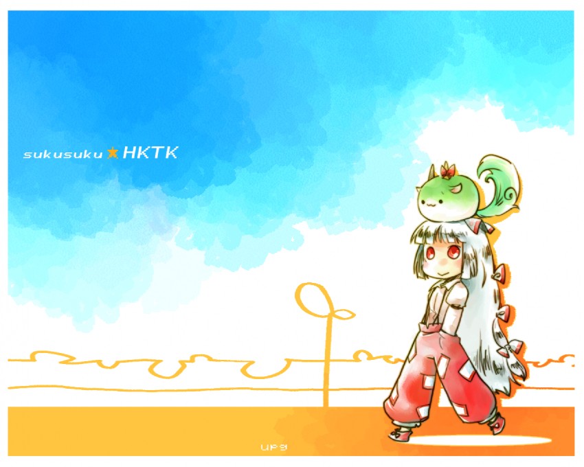 fujiwara no mokou, kamishirasawa keine, and ex-keine (touhou) drawn by upg