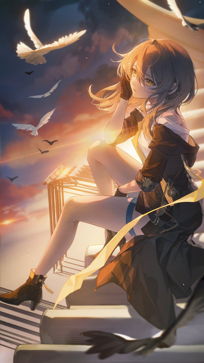 trailblazer and stelle (honkai and 1 more) drawn by tuzhate