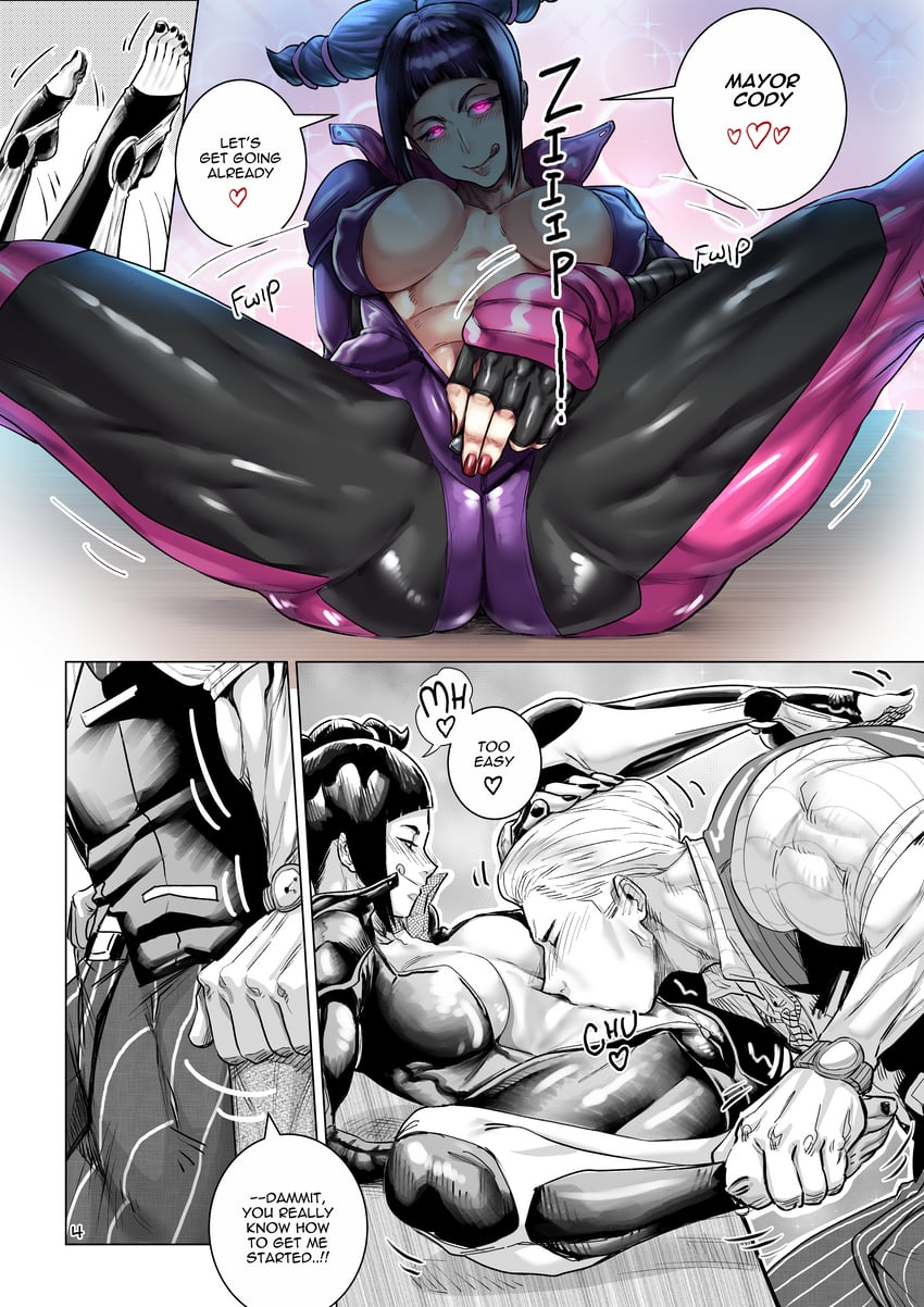 han juri and cody travers (street fighter and 1 more) drawn by aarokira